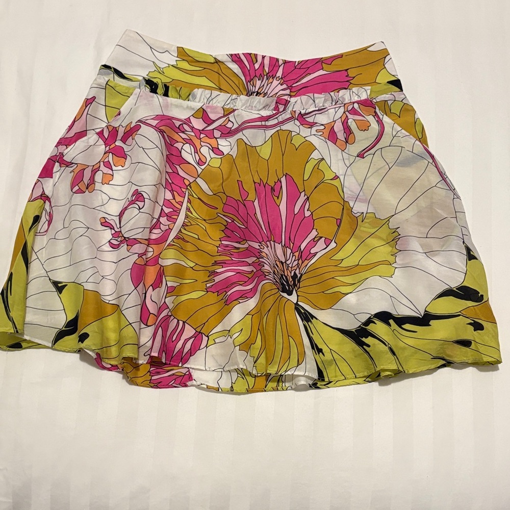 Anthropology Vibrant Floral Mini Skirt